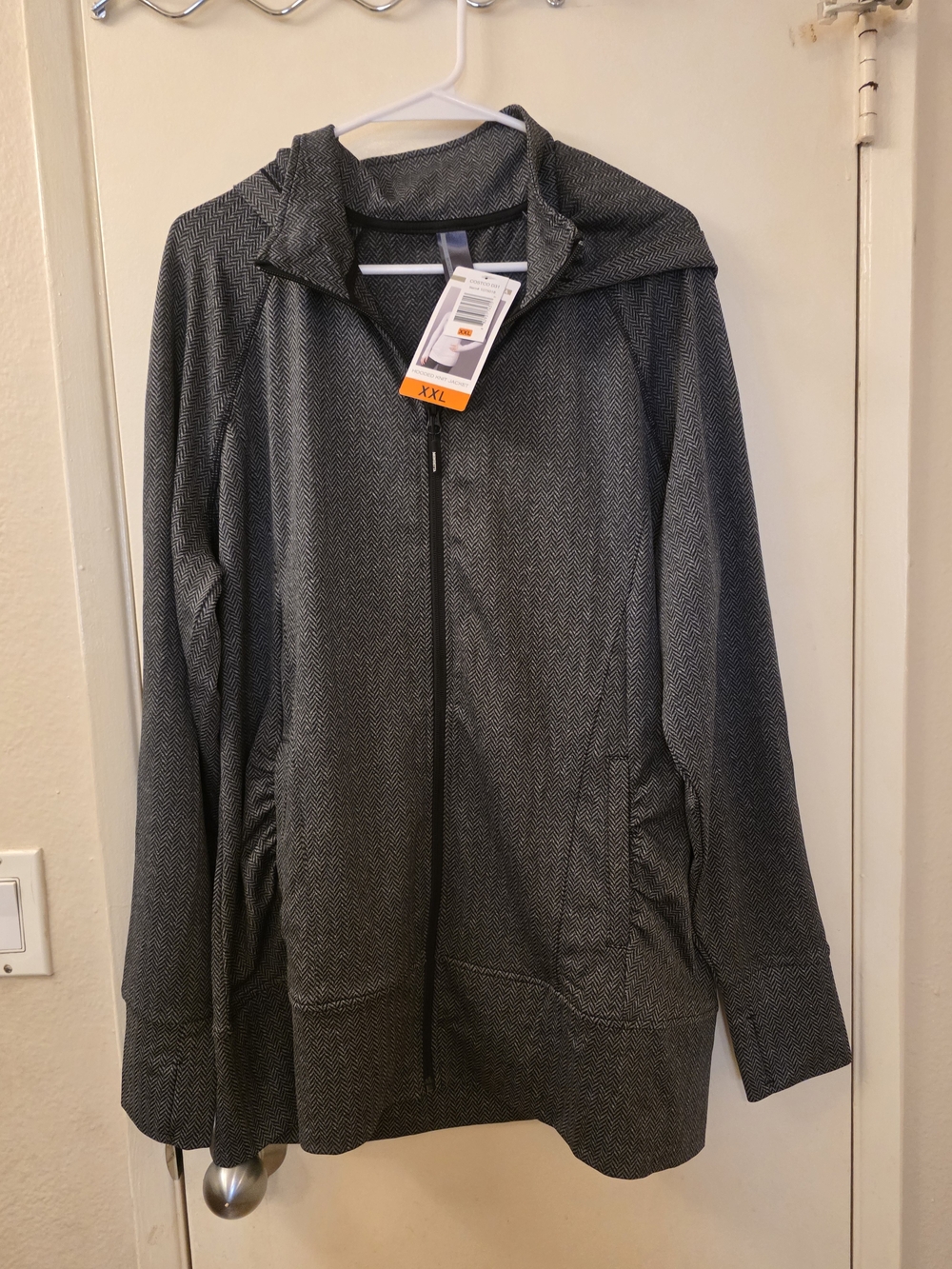 Mondetta Charcoal Gray Hooded Zip Windbreaker